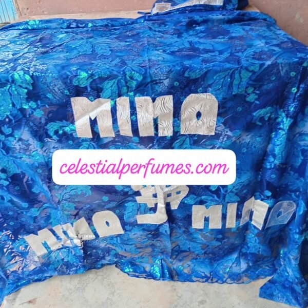 Royal blue sequence lace