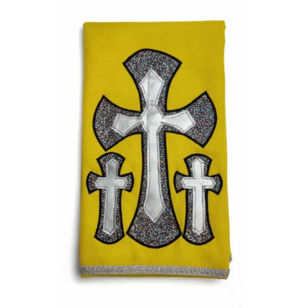 Embroidered yellow 3 Crosses