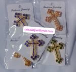BRONCH STONED CROSS GOLD - Image 4