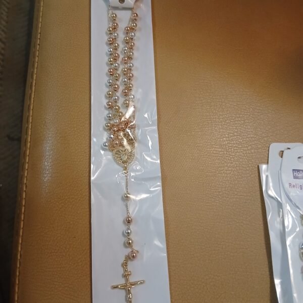 Steel Gold Necklace Rosery