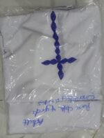 Power cloth [ASO AGBARA] with blue embroidery crosses [ 4 yards]