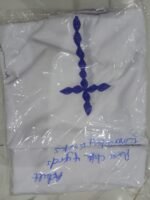 Power cloth [ASO AGBARA] with blue embroidery crosses [ 4 yards]